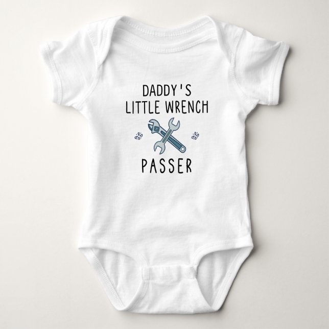 Daddy's Little Wrench Passer | Cute Mechanic Baby Bodysuit (Front)