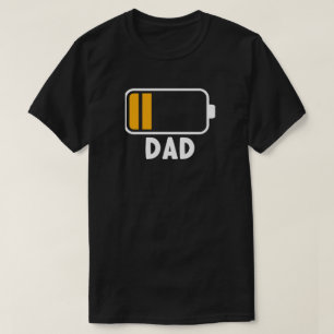 Daddy's Low Battery Family Men's Black T-Shirt