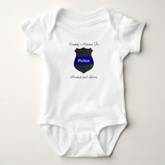 Daddy's Reason Police Thin Blue Line Badge Baby Bodysuit