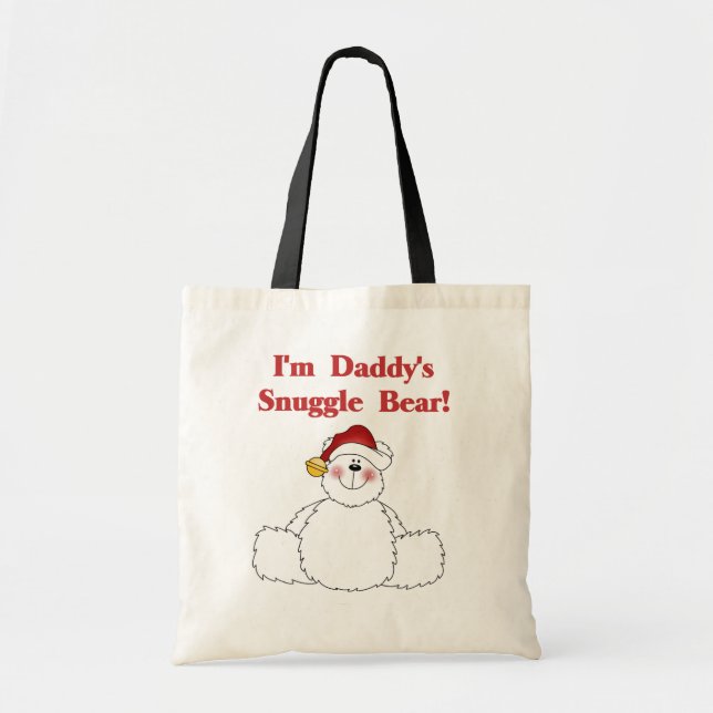 Daddy's Snuggle Bear Daddy Christmas Tote Bag (Front)