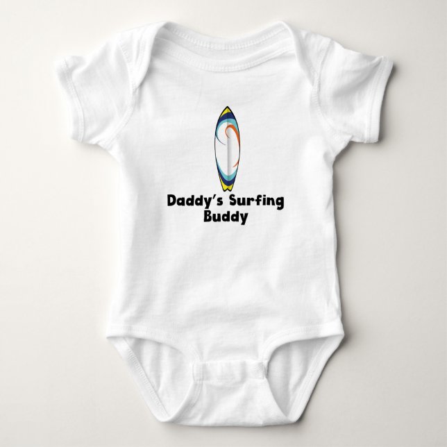 Daddy's Surfing Buddy Baby Bodysuit (Front)