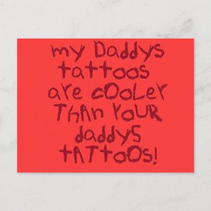 Daddys Tattoos Rock Postcard