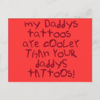 Daddys Tattoos Rock Postcard