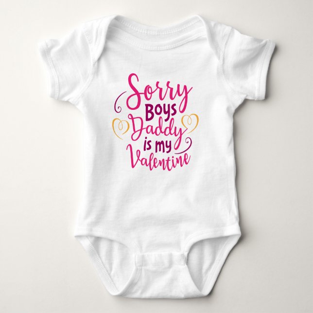 Daddy's Valentine Baby Bodysuit (Front)