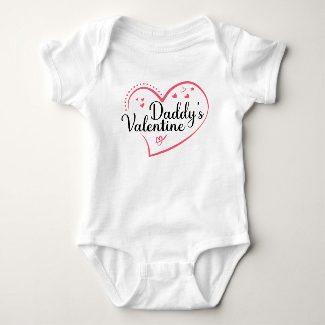 Daddy's Valentines, Baby Valentine's Day Bodysuit (Front)