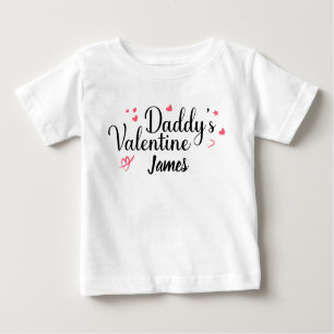 Daddy's Valentines, Personalised Name Baby T-Shirt