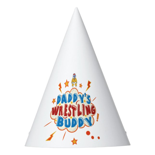 Daddy's Wrestling Buddy Funny Party Hat (Front)