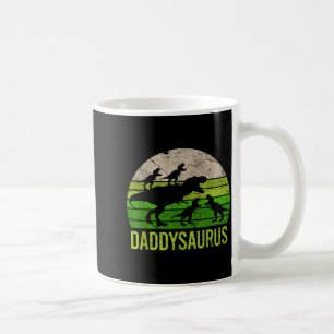 Daddysaurus 4 Four Kids Vintage Christmas Gift Fat Coffee Mug