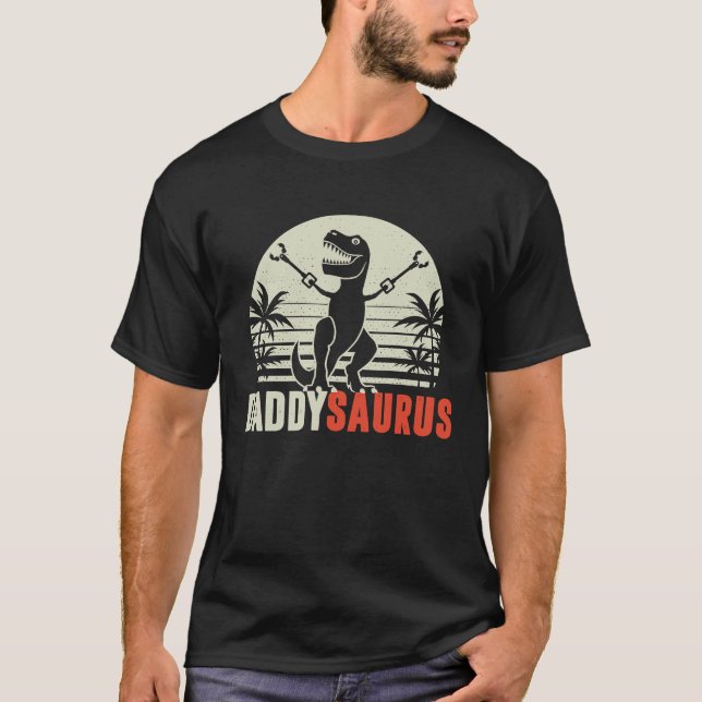 Daddysaurus  Daddy Saurus Rex Dinosaur Dad T-Shirt (Front)