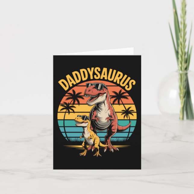 Daddysaurus Dinosaur Summer Fathers Day Card (Front)