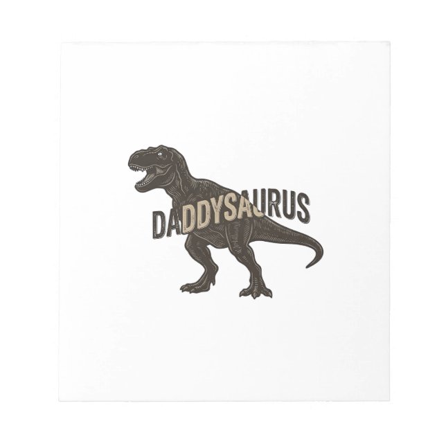 Daddysaurus Dinosaur Vintage Engraving Shirt Desig Notepad (Front)