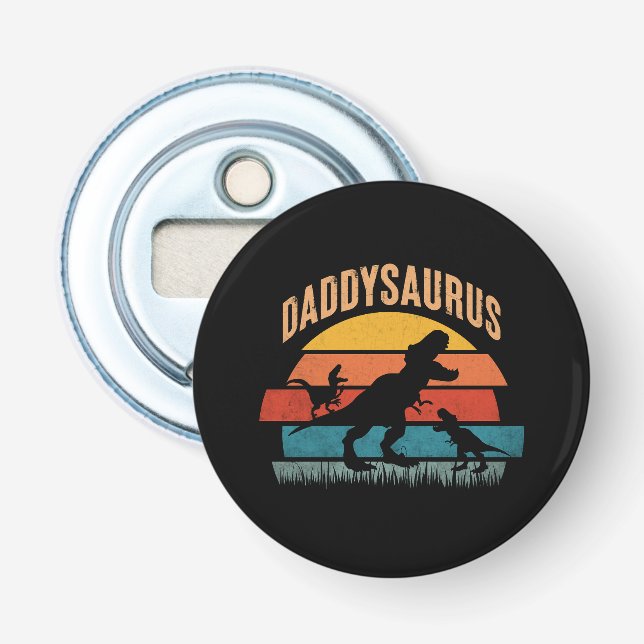 Daddysaurus - Funny Dinosaur Dad Gift Bottle Opener (Front)