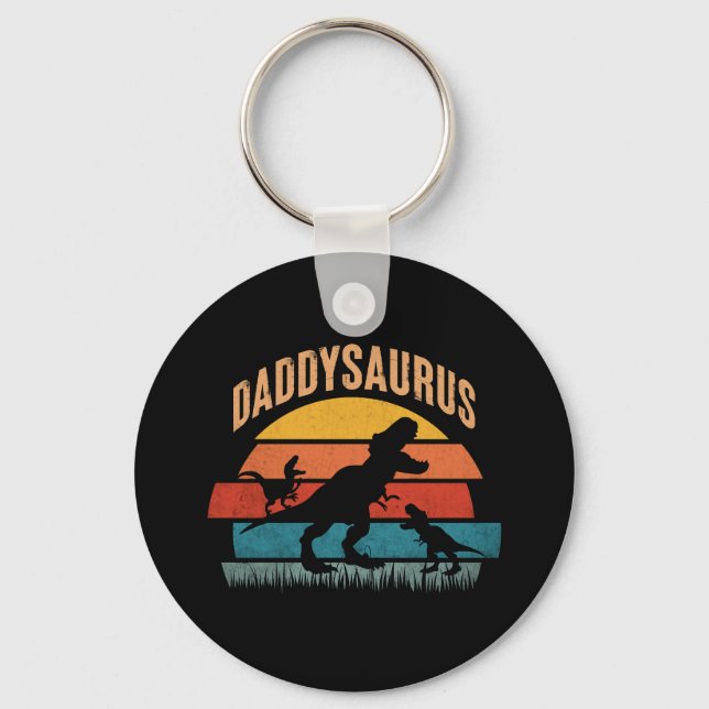 Daddysaurus - Funny Dinosaur Dad Gift Key Ring (Front)