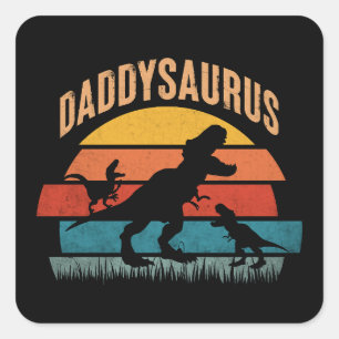 Daddysaurus - Funny Dinosaur Dad Gift Square Sticker