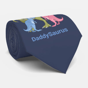 DaddySaurus Green T-Rex & Baby Girl Boy Dinosaurs Tie