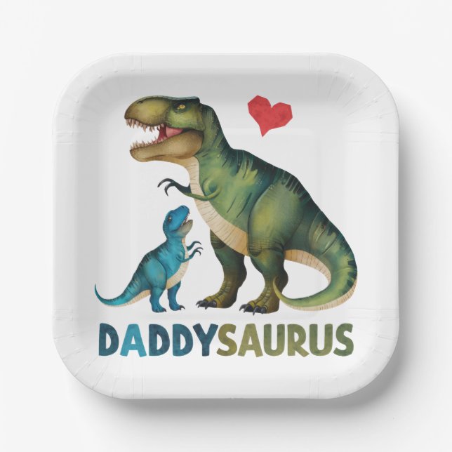 Daddysaurus Paper Plate (Front)