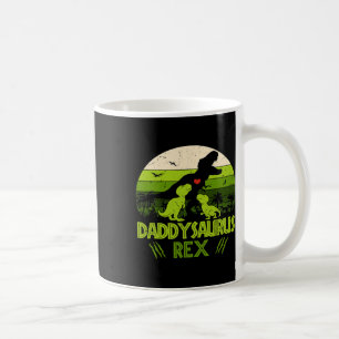 Daddysaurus Rex 2 Kids Sunset Dinosaur For Fathers Coffee Mug