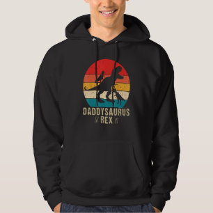 Daddysaurus Rex 2 Kids Sunset For Fathers Day Hoodie