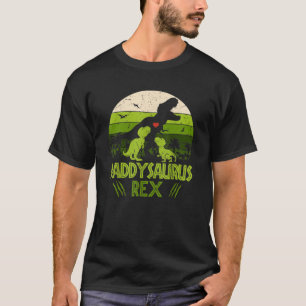 Daddysaurus Rex 2 Kids Sunset Tshirt For Fathers
