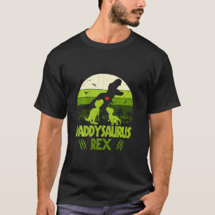 Daddysaurus Rex 2 Kids Sunset Tshirt For Fathers D