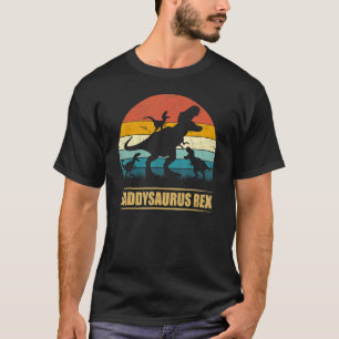 Daddysaurus Rex 3 Kids Men Women Kid Dad Father's T-Shirt