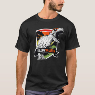Daddysaurus Rex Dinosaur Father For Dad Sunset T-Shirt