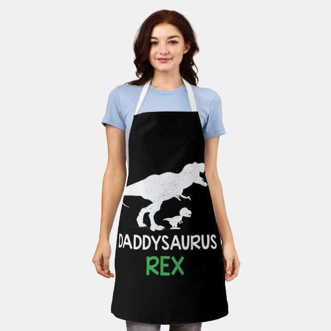 Daddysaurus Rex Of Kid Father's Day Apron (Worn)