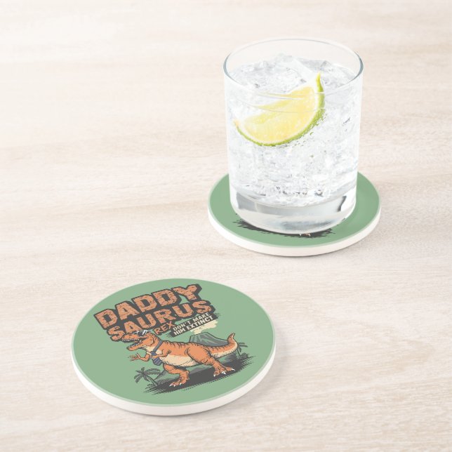 Daddysaurus Rex – The Cool Prehistoric Legend Coaster (Side)