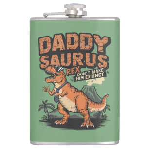 Daddysaurus Rex – The Cool Prehistoric Legend Hip Flask