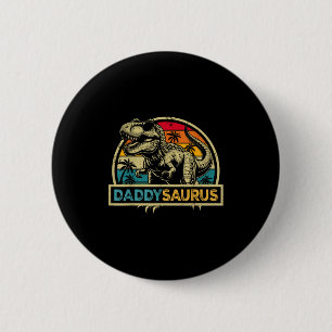 Daddysaurus T Rex Dinosaur Daddy Saurus Family Mat 6 Cm Round Badge