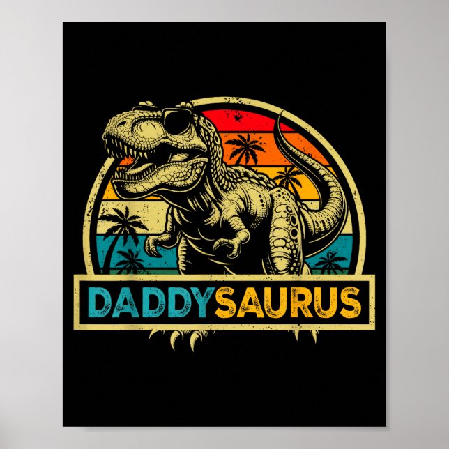 Daddysaurus T Rex Dinosaur Daddy Saurus Family Mat Poster (Front)