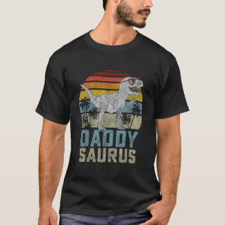Daddysaurus T Rex Dinosaur Daddy Saurus Family Mat T-Shirt