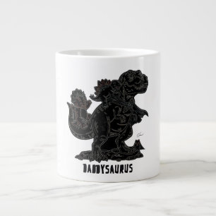 Daddysaurus T-Rex Dinosaur Graphic: Cute Father's Large Coffee Mug