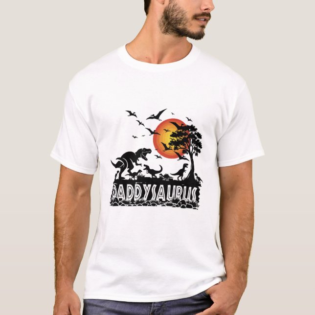 Daddysaurus T-Rex Funny Dinosaur Dad Gift  T-Shirt (Front)