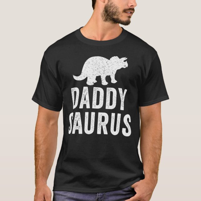 DaddySaurus - Triceratops Dinosaur - Father's Day T-Shirt (Front)