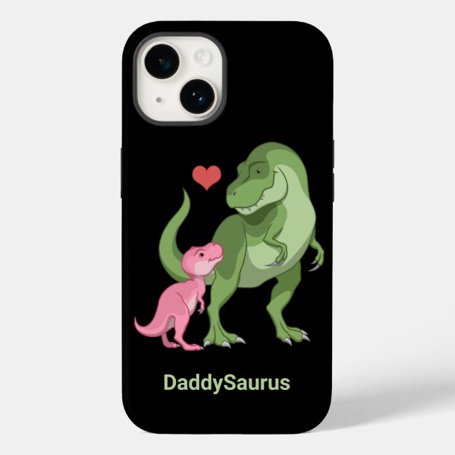 DaddySaurus Tyranosaurus Rex & Baby Girl Dino Case-Mate iPhone Case (Back)