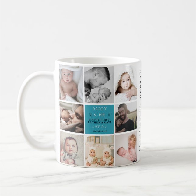 'Daddyy & Me' 1st Father's Day Photo Collage mug  (Left)