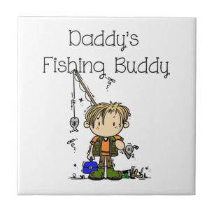 DADFISHINGBUDDY.png Ceramic Tile