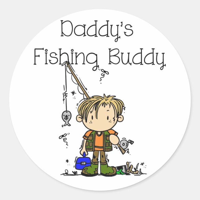 DADFISHINGBUDDY.png Classic Round Sticker (Front)