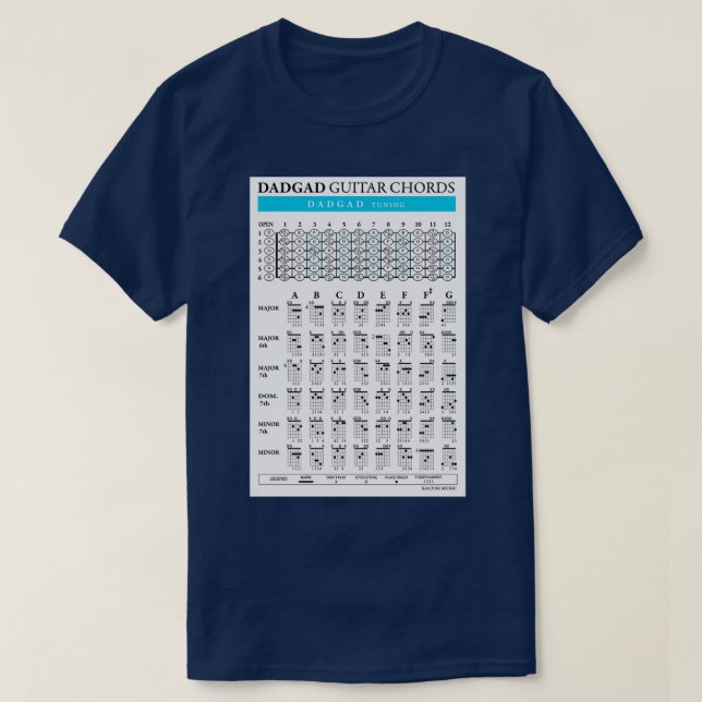 DADGAD Guitar Chords T-Shirt (Design Front)
