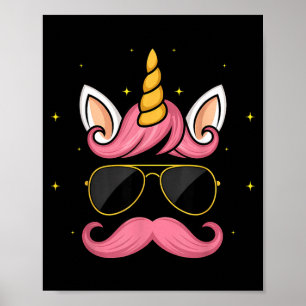 Dadicorn Best Dad Unicorn Fathers Day Funny Pink Poster