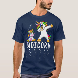 Dadicorn Unicorn Dad And Baby Fathers Day on T-Shirt