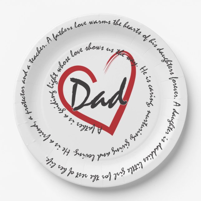 Dads and Fathers Day Paper Plate (Front)
