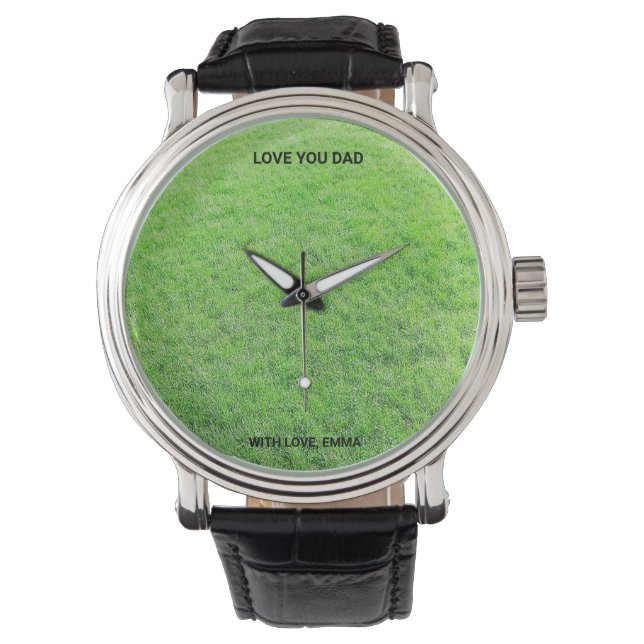 Dad's Awesome Green grass design Dad's Watch (Front)
