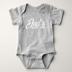 Dad's Baby Girl Cute Grey Bodysuit