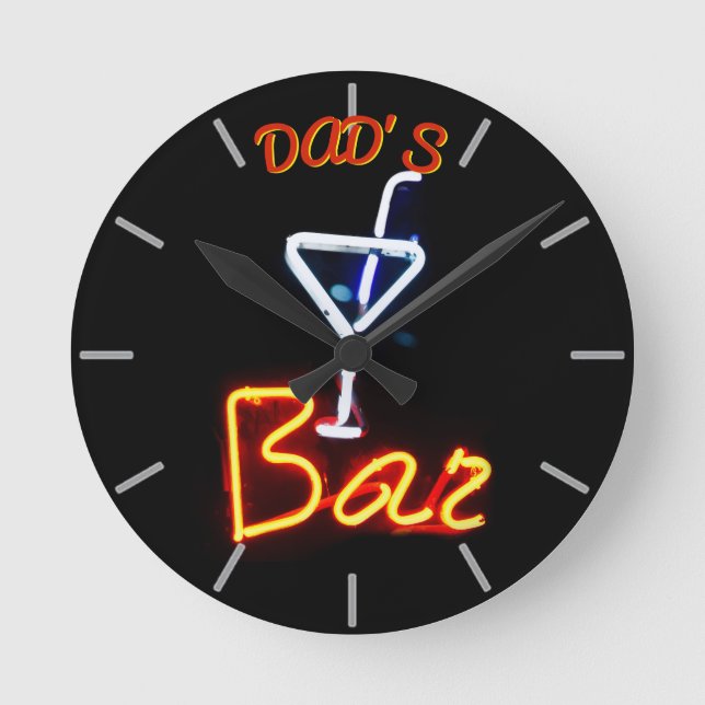 DAD'S BAR, MANCAVE, DEN - Neon Clock Customisable (Front)