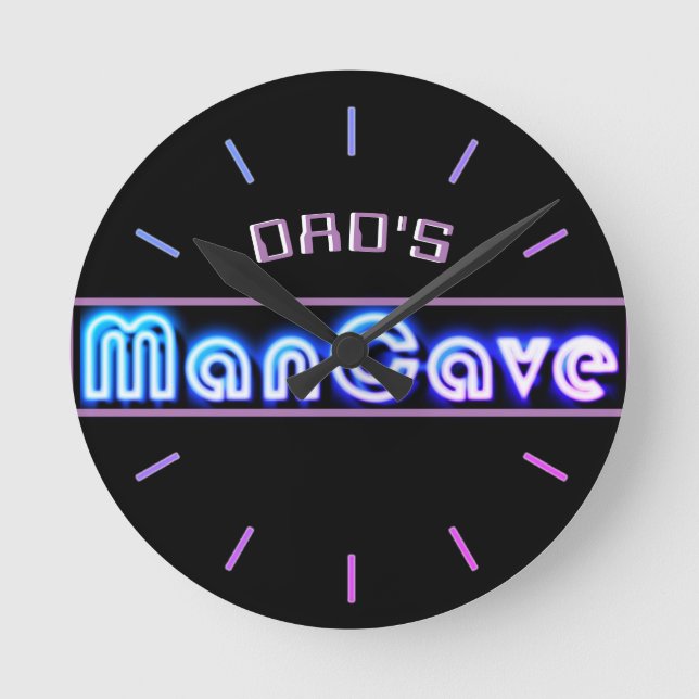 DAD'S BAR, MANCAVE, DEN - Neon Clock Customizable (Front)