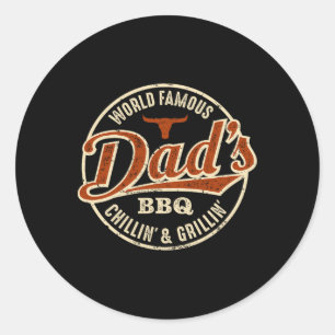 Dad's Bbq Chilling And Grilling Vintage Classic Round Sticker
