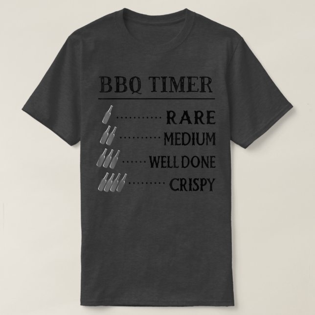 Dads BBQ Timer, Funny Beer Drinking Smoke Meat BBQ T-Shirt (Design Front)