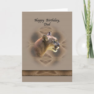 Dad's Birthday Card with Cougar